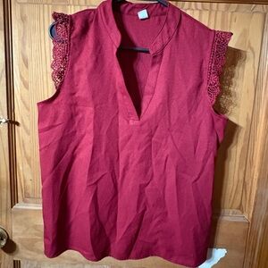 Elegant Red Sleeveless Top